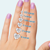 Sterling Silver 10K 14K 18K Solid Gold Heart Gemstone Vintage Engagement Ring Wedding Promise Anniversary Ring