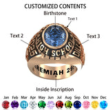 Sterling Silver Personalized Men's Class Ring Custom Graduation Ring