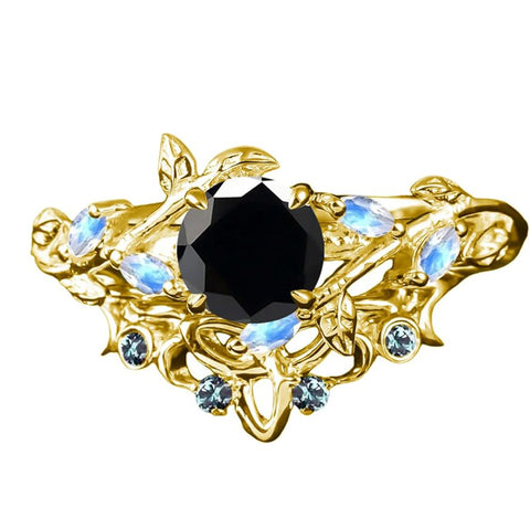 Sterling Silver 1CT Round Gemstone Engagement Wedding Bridal Anniversary Proposal Ring Set for Her