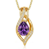 14K Gold Plated  Teardrop Birthstone Infinity Pendant Necklace for Women