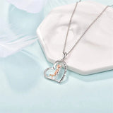 Lover Hug Necklace for Women Sterling Silver Hug Necklace Couple I Love You Forever Heart Pendant Necklace