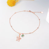 Sterling Silver Personalized Filigree Turtle Orca Whale Single Layer Anklet Bracelet