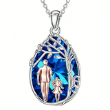 Sterling Silver Crystal Father Daughter Pendant Necklace from Dad  I Love You Forever Jewelry