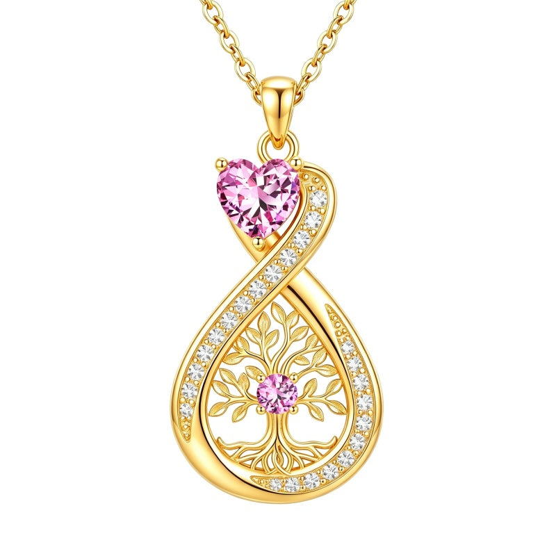 14K Gold Plated Infinity Birthstone  Butterfly Cross Necklace for Women