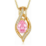 14K Gold Plated  Teardrop Birthstone Infinity Pendant Necklace for Women