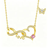 14K Gold Plated Birthstone Infinity Butterfly Necklace for Women