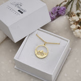 14K Gold Mountain Necklace Wanderlust Necklace Forest Necklace