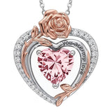 14K Gold Plated  Birthstone Rose Flower Necklaces for Women