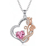 14K Gold Plated  Birthstone Rose Flower Necklaces for Women