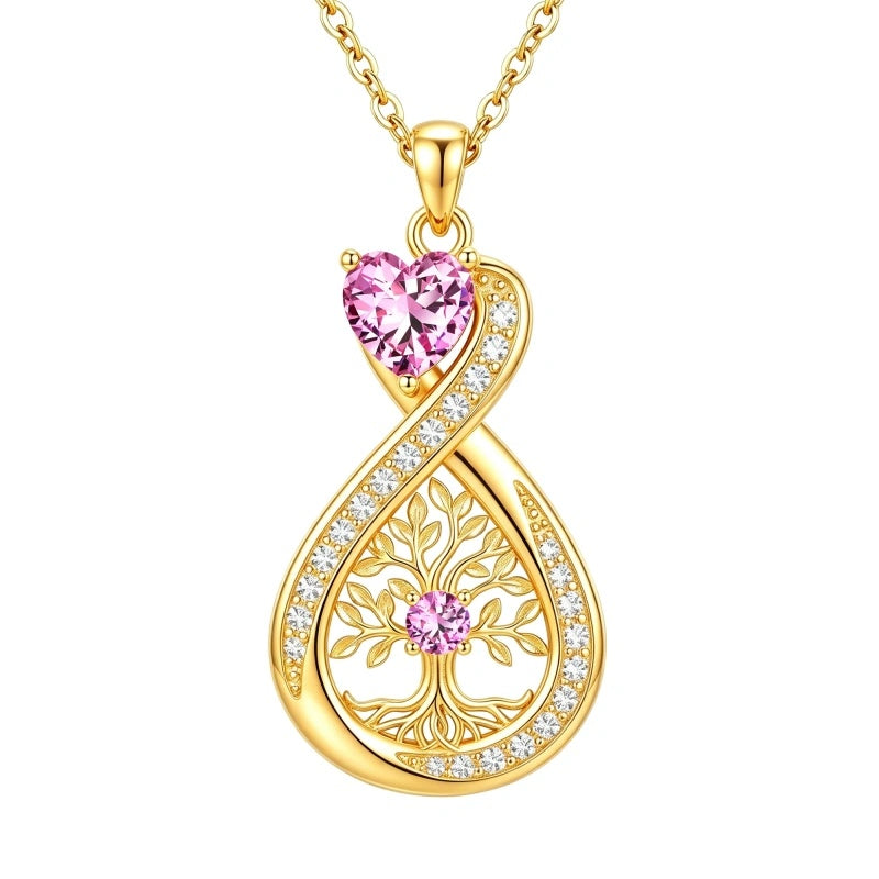 14K Gold Plated Infinity Birthstone  Butterfly Cross Necklace for Women