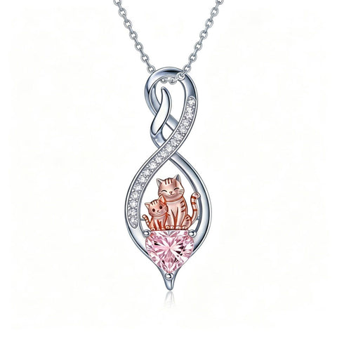 Sterling Silver 12 Month Birthstone Infinity Heart Animal Pendant Necklace Christmas Birthday Jewelry Gift