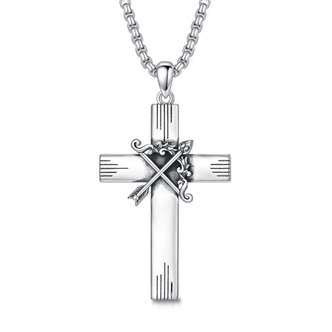 Sterling Silver 12 Constellation Cross Pendant Necklace