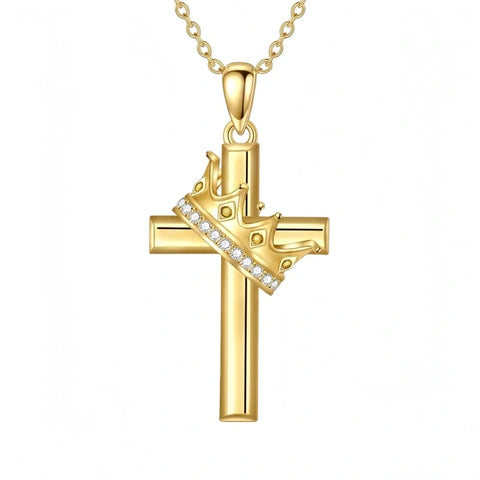 14K Gold Plated Birthstone Infinity  Cross Pendant NecklaceJewelry for Women