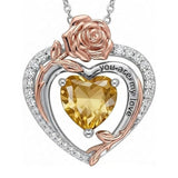 14K Gold Plated  Birthstone Rose Flower Necklaces for Women
