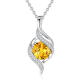 Sterling Silver Teardrop Birthstone Infinity Love Necklace for Women