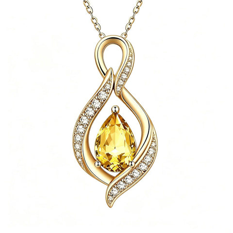 14K Gold Plated  Birthstone Infinity Symbol Pendant  Necklace Anniversary Christmas Birthday Jewelry Gift