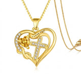 14K Gold Plated Heart Birthstone Infinity Cross Butterfly Necklace for Women