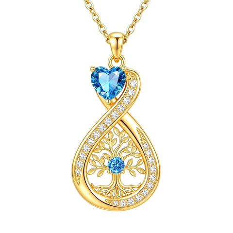 14K Gold Plated Infinity Birthstone  Butterfly Cross Necklace for Women