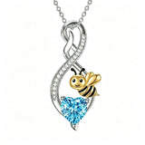 Sterling Silver 12 Month Birthstone Infinity Heart Animal Pendant Necklace Christmas Birthday Jewelry Gift