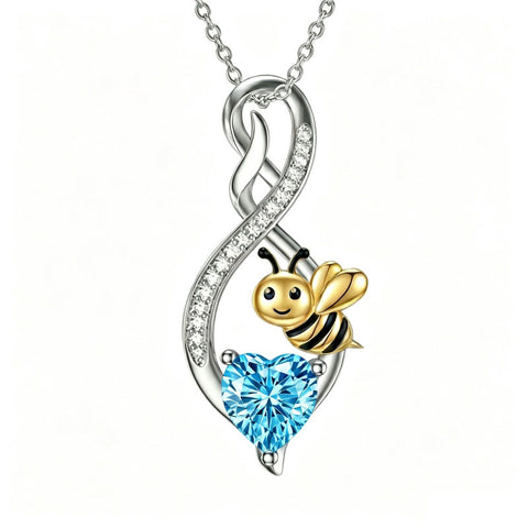 Sterling Silver 12 Month Birthstone Infinity Heart Animal Pendant Necklace Christmas Birthday Jewelry Gift