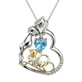 14K Gold Plated Birthstone Love Rose Pendant Necklace Anniversary Christmas Birthday Jewelry Gifts for Women