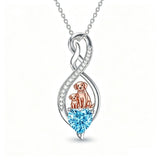 Sterling Silver 12 Month Birthstone Infinity Heart Animal Pendant Necklace Christmas Birthday Jewelry Gift