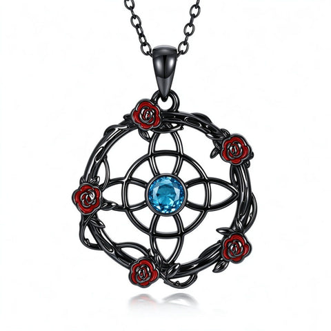 Sterling Silver Black Heart Skeleton Birthstone Necklace With Engraved Halloween Gift