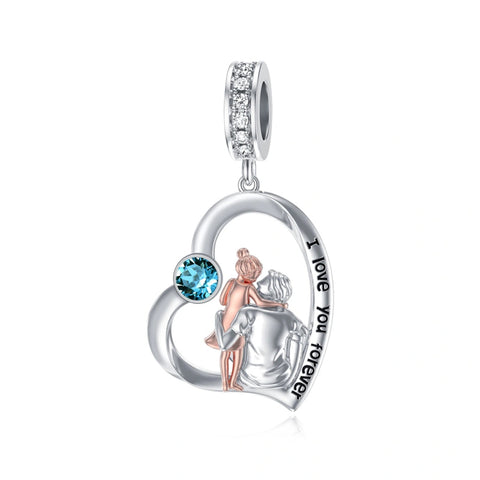 Sterling Silver Father Daughter Charm Beads