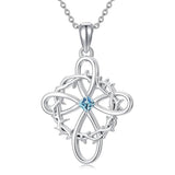 Sterling Silver 12 Birthstones Twisted Cross Necklace for Women