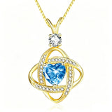 14K Gold Plated Heart Birthstone Infinity Pendant Necklace for Women Anniversary Christmas Birthday Gifts