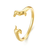 Sterling Silver Dachshund Adjustable Animal Ring
