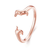 Sterling Silver Dachshund Adjustable Animal Ring
