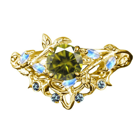 Sterling Silver 1CT Round Gemstone Engagement Wedding Bridal Anniversary Proposal Ring Set for Her