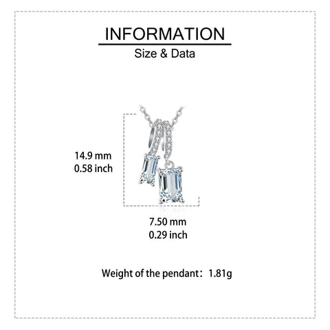 925 Sterling Silver Elegant Zircon Double Drop Pendant Necklace