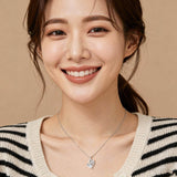 925 Sterling Silver Elegant Dolphin Heart-shaped Zircon Pendant Necklace