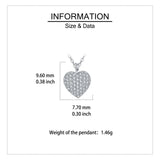 925 Sterling Silver Elegant Heart-shaped Zircon Pavé Pendant Necklace In Sterling Silver