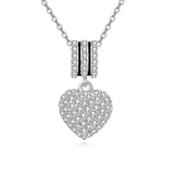 925 Sterling Silver Elegant Zircon Heart Pendant Necklace With Silver Chain And Luxury Jewelry Design