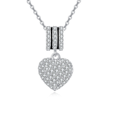 925 Sterling Silver Elegant Zircon Heart Pendant Necklace With Silver Chain And Luxury Jewelry Design