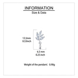 925 Sterling Silver Elegant Silver Crystal Leaf Earrings With Dangling Balls