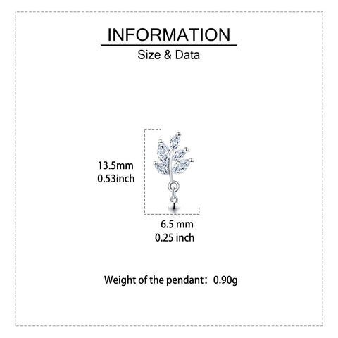 925 Sterling Silver Elegant Silver Crystal Leaf Earrings With Dangling Balls