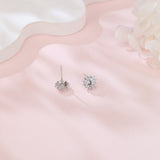925 Sterling Silver Elegant Floral Moissanite Cluster Earrings – Luxury Jewelry