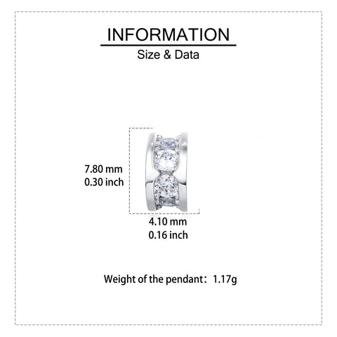 925 Sterling Silver Elegant Silver Triple Row Moissanite Hoop Stud Earrings