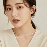 925 Sterling Silver Elegant Moissanite Necklace With Symmetric Pendant Design