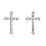 925 Sterling Silver Elegant Zircon Cross Earrings In Sterling Silver: Timeless Design For Everyday Elegance