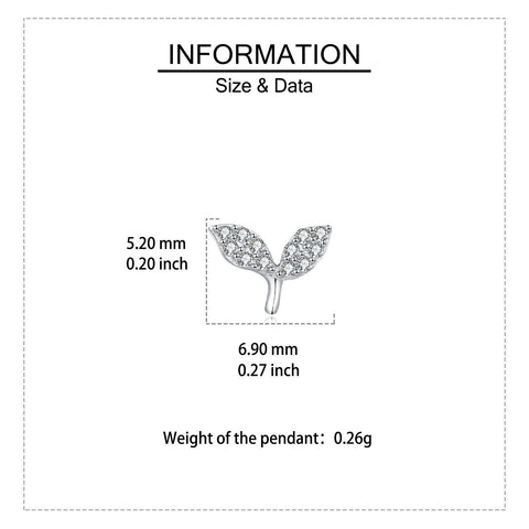 925 Sterling Silver Elegant Whale Tail Stud Earrings Silver Zircon-paved Delicate Jewelry