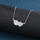 925 Sterling Silver Cubic Zircon Ping Pong Paddle Pendant Necklace