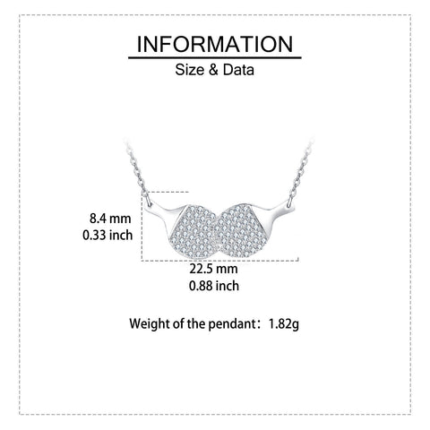 925 Sterling Silver Cubic Zircon Ping Pong Paddle Pendant Necklace