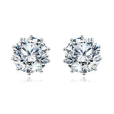 925 Sterling Silver Elegant Six-prong Solitaire Moissanite Stud Earrings