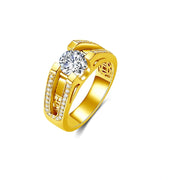 10K Gold 14K Gold 18K Gold Round Shaped 1.0 CT Moissanite Engagement Ring for Men
