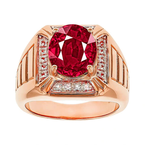 10K Gold 14K Gold 18K Gold Oval Cut Custom Ring Gemstone Ring for Men